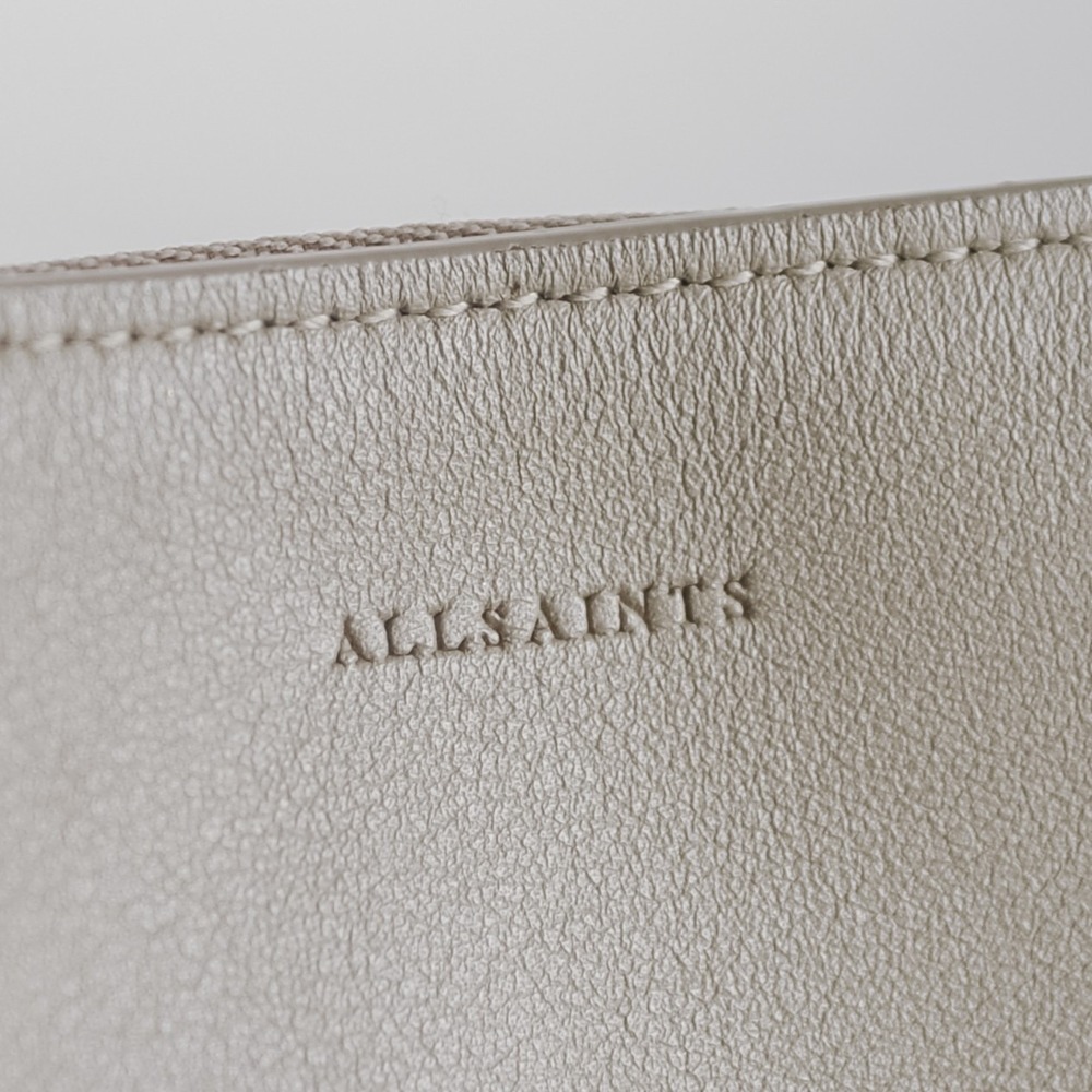 ALL SAINTS Kita Lea Crossbody Taupe Leather Bag Purse Shoulder Strap Smooth - Picture 2 of 12